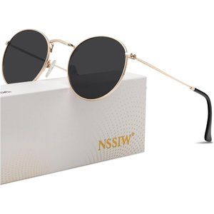 Unisex Premium Round Metal Sunglasses with Polarized Lens and UV Protection